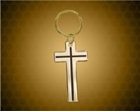 1 1/2 X 2 1/2 Gold Cross Brass Key Ring