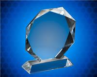CRY39 - 7" Crystal Faceted Octagon on Clear Base