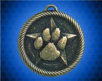 2 inch Gold Paw Print Value Medal
