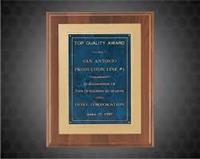 12 x 15 inch Walnut Plaque with Frost Gold Back Plate and Gold Embossed Frame