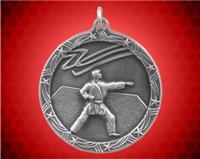 2 1/2 inch Silver Karate Shooting Star Medal 