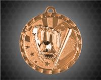 2 Inch Bronze Baseball Bright Medal